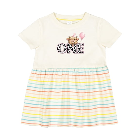 Inktastic First Birthday Cow Girls Baby Dress