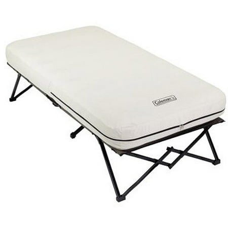 Coleman Twin Airbed Folding Cot with Side Table and 4D Battery