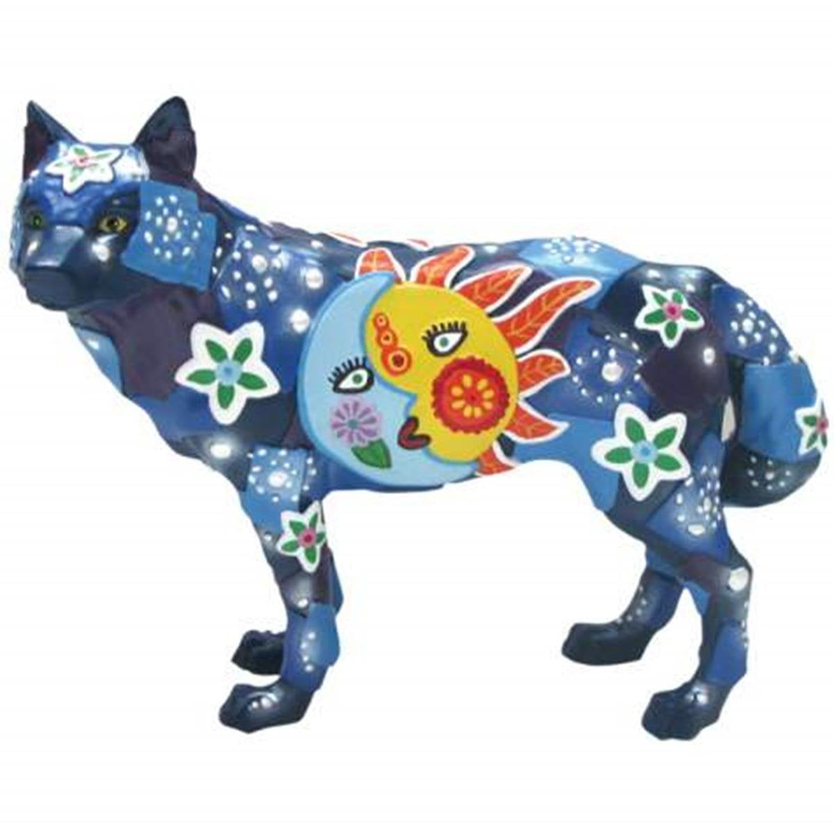 painted wolf figurines