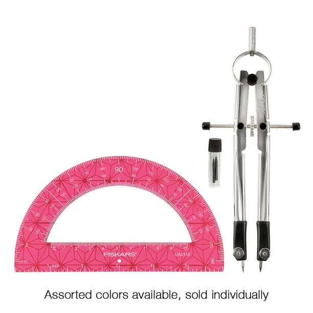 Fiskars Metal Protractor & Compass Set Pink, 2pc, 1565904017