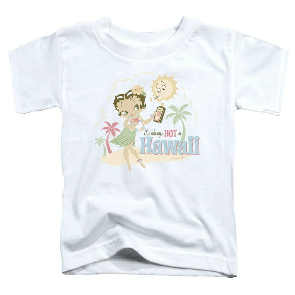 Betty Boop Hot In Hawaii S/S Toddler T-Shirt White