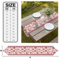 thumbnail image 3 of Red Floral Table Runner Linen Burlap Table Runner 120 Inches Long Vintage Flowers Botanical Farmhouse Greek Key Dresser Scarves for Kitchen Island Coffee Dining Room Party Holiday Decor 13"x120", 3 of 8