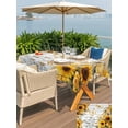 thumbnail image 4 of Farmhouse Sunflower Outdoor Tablecloth - 60x102 Inch Rectangle Dining Table Cover, Vintage Daisy Butterflies Gray Wood Waterproof Outdoor Table Cloth with Umbrella Hole & Zipper for Picnic/Patio, 4 of 7