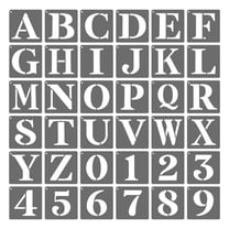 Uxcell 4 Inch Numbers Craft Stencils, 36 Pcs Letter Stencils Alphabet Reusable Plastic Kit for Painting on Wall, Wood, Fabric