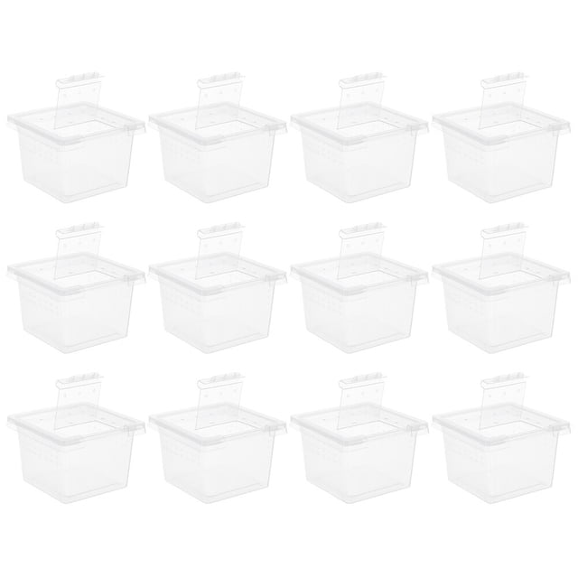 Shisuyan 12 Pcs Boîte pour Reptiles Conteneur d'Alimentation pour Animaux de Compagnie Transparent Boîte d'Élevage