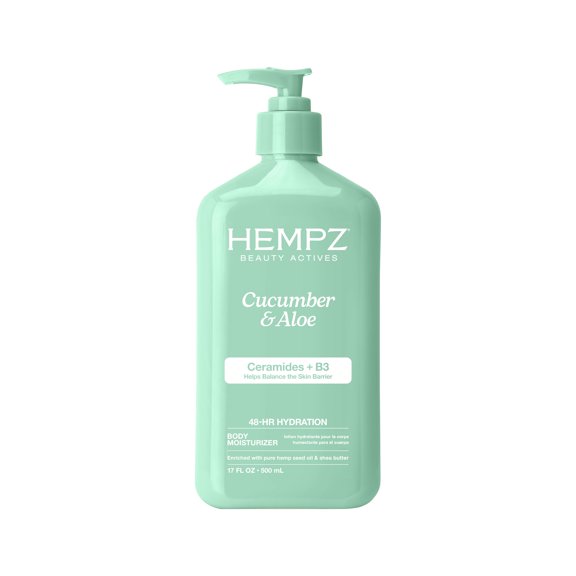 Hempz Lotion Cucumber & Aloe Daily Body Moisturizer for Dry Skin, 17 fl oz