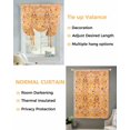 thumbnail image 3 of Orange Yellow Boho Tie Up Curtains for Window, Thermal Insulated Balloon Shade Adjustable Rod Pocket Curtains Valance Panels for Kitchen Bathroom Cafe 52 x 63 Vintage Shabby Abstract Geometric Art, 3 of 6