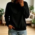 thumbnail image 2 of VEKDONE Womens Turtleneck Sweatshirt Fall Drop Shoulder Long Sleeve Sweatshirt Trendy Loose Fit Lightweight Pullover Tops Solid Color Casual Shirts Black XXL, 2 of 6