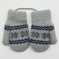 thumbnail image 4 of Sailboat Warm Knit Gloves Soft Stretch Mittens Cute Snowflake Thick Mittens Winter for Boy Girl Cold Weather Gray One Size, 4 of 4