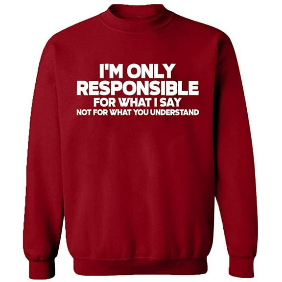 Unisex Crewneck Sweatshirt, I'm Only Responsible, Custom Sweater, Slim Fit, Long Sleeve Sweater - Antiquee Cherry Small