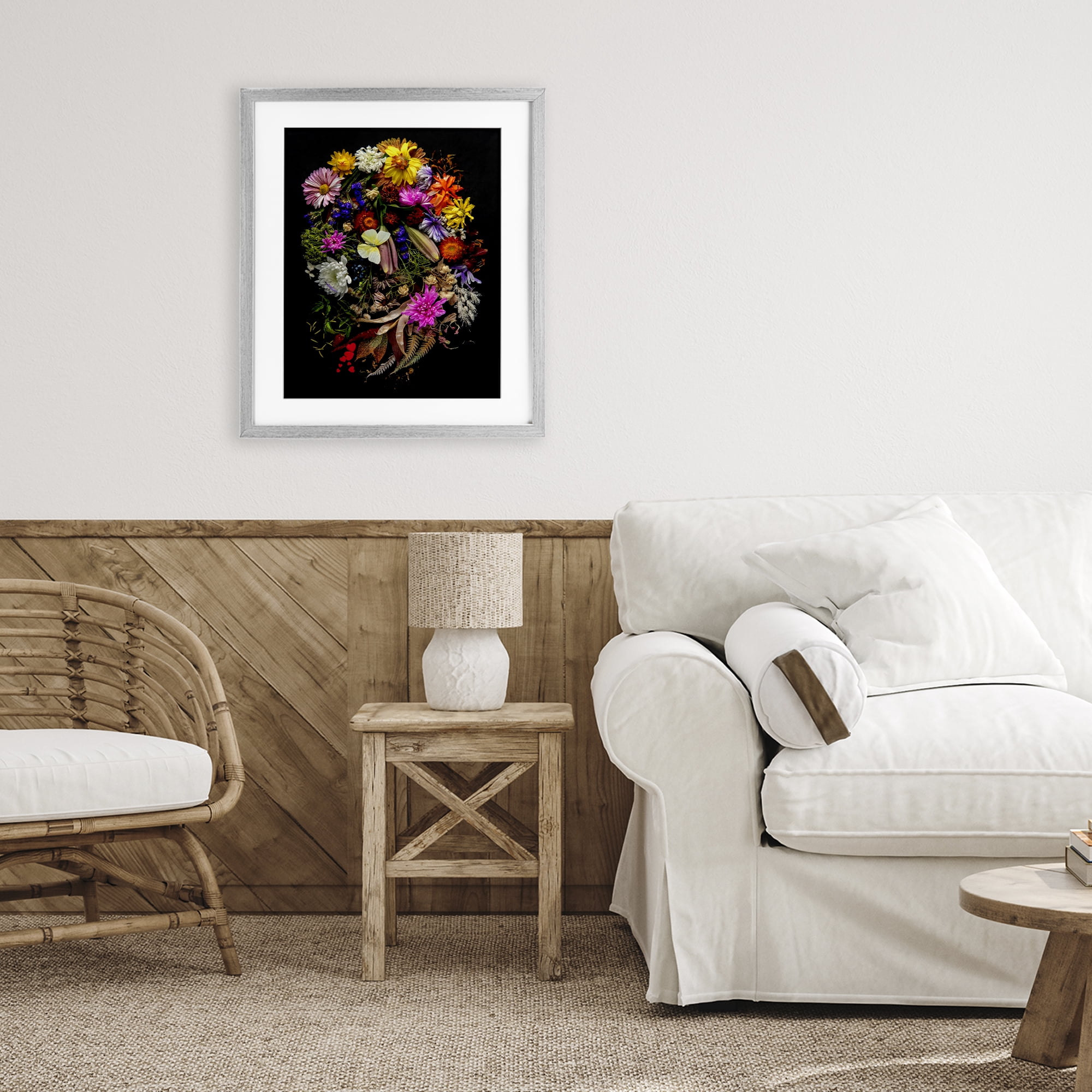 Stupell Industries November Flower Arrangement Gray Framed Print Under Glass, design by Carl Kravats