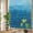 White Blue, variant on Navy Blue Ombre Privacy Window Film, Decorative Stained Glass Window Film, Modern Abstract Art Ocean Oil Painting Resuable Rainbow Static Cling for Home Bathroom Living Room Glass Door 17.7"x39.3"
