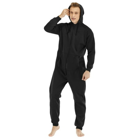 

KKCXFJX Hot Hat 2021 Men s Thickened Fleece Sweater One-piece Homewear Pajamas With Hat