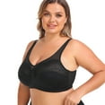 thumbnail image 6 of JSGEK Soft Breathable without Steel Ring Lace Lingerie Sexy Regular Fit Push up Plunge Wirefree Comfort Plus Size Bra Black 6X-Large Bra for Ladies, 6 of 9