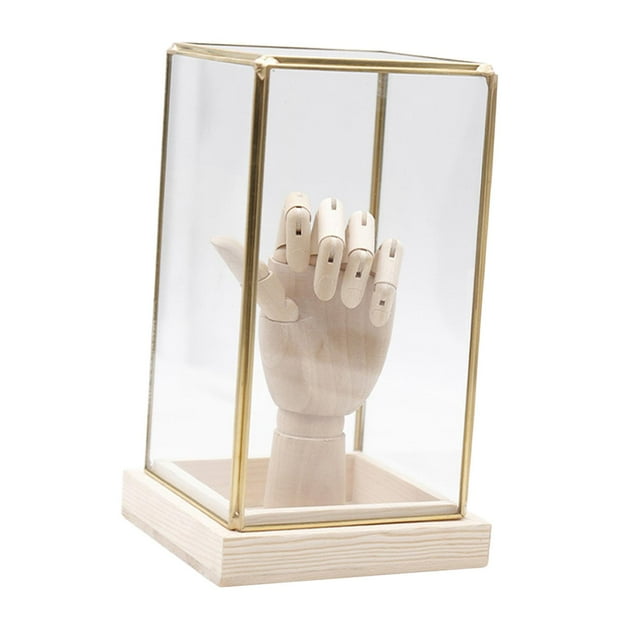 Vitrina de encimera Sunnimix 11,5x11,5x20cm Base de madera transparente
