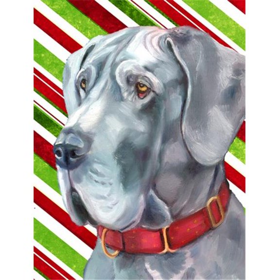 Great Dane Candy Cane Holiday Christmas Flag Garden Size
