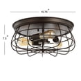 thumbnail image 5 of JONATHAN Y Calvia 15.7" 3-Light Farmhouse Metal Cage Flush Mount, Oil Rubbed Bronze, JYL9538A, 5 of 7