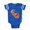 Royal Blue, variant on CafePress - Peacock Peach - Cute Infant Baby Football Bodysuit