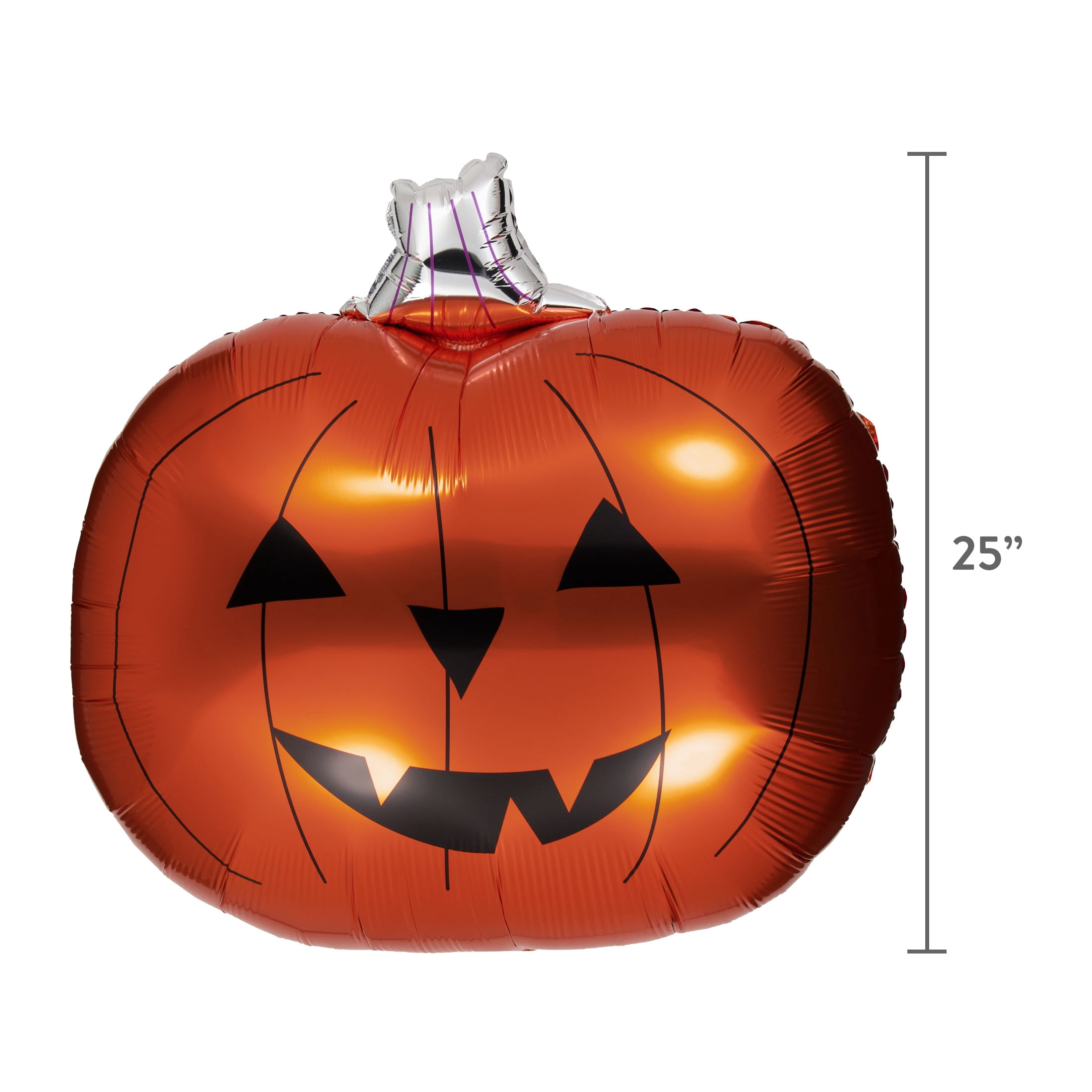 Pumpkin Foil Balloon, Orange and Black, 25", Halloween by Way To Celebrate