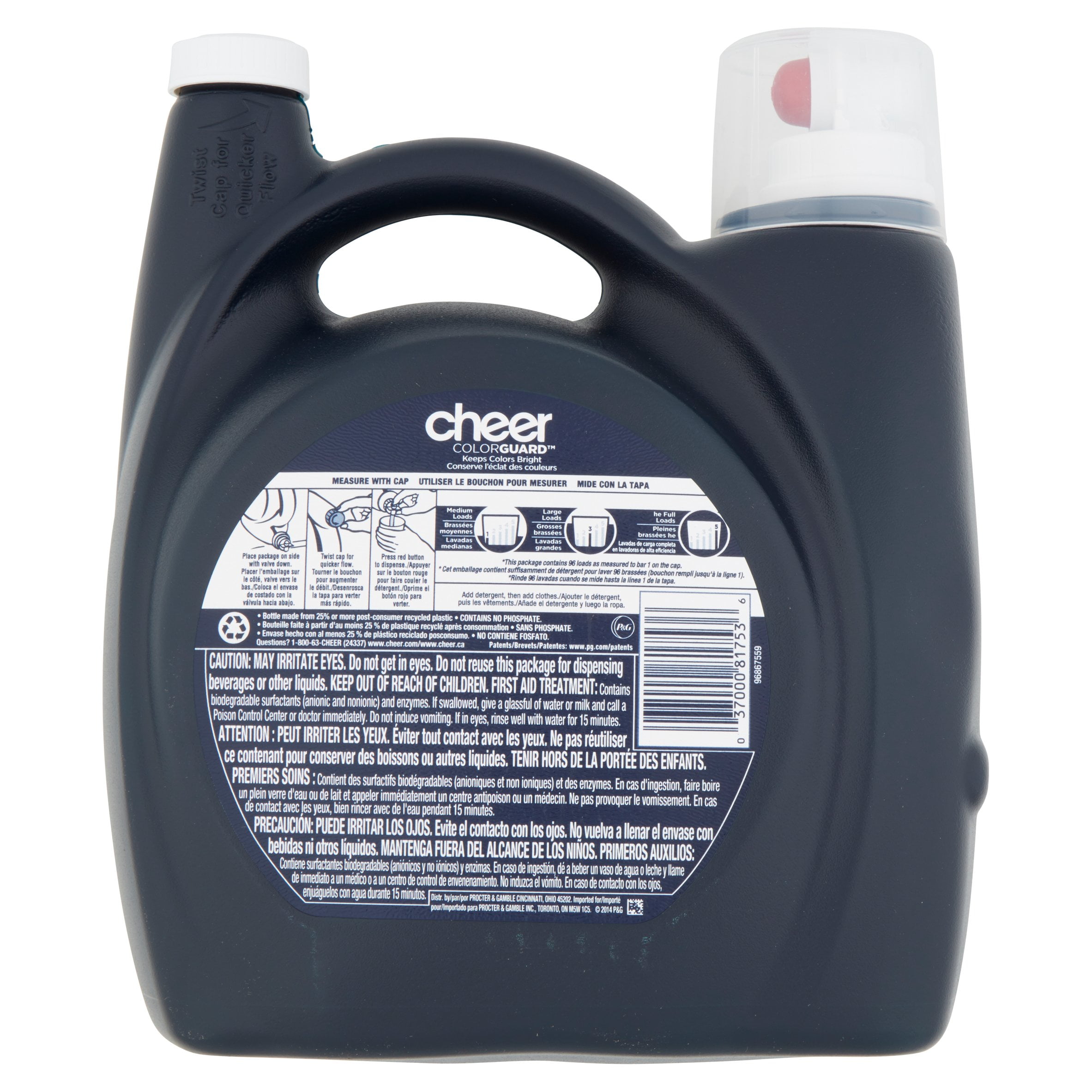 Cheer HE Liquid Laundry Detergent, 96 Loads 150 oz