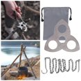 thumbnail image 3 of LOVIVER Camping Trépied Plaque de Support de Feu de Camp avec Chaîne en Acier Inoxydable Triangle Portable, 3 of 8