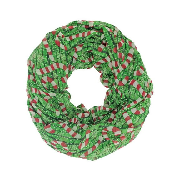 Candy Cane Holiday Soft & Silky Infinity Scarf