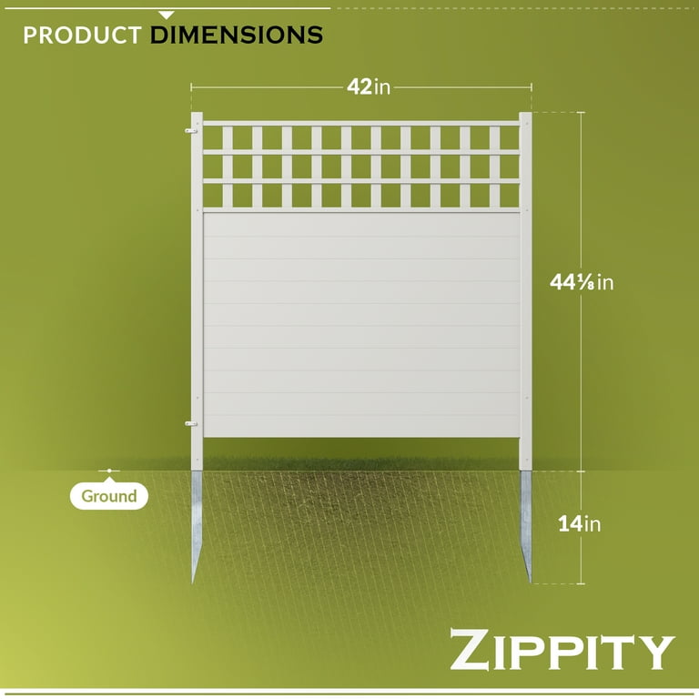 Zippity Outdoor Privacy Fence & Screen Kit Vinyl 44in H x 42in W