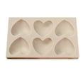 thumbnail image 1 of BadyminCSL Love Chocolate Sugar Turning Mold 6 Cavity Silicone Heart Mould DIY Chocolate Cupcake Cake Muffin Baking Mold, 1 of 1