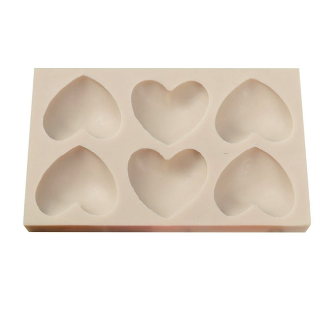 BadyminCSL Love Chocolate Sugar Turning Mold 6 Cavity Silicone Heart Mould DIY Chocolate Cupcake Cake Muffin Baking Mold