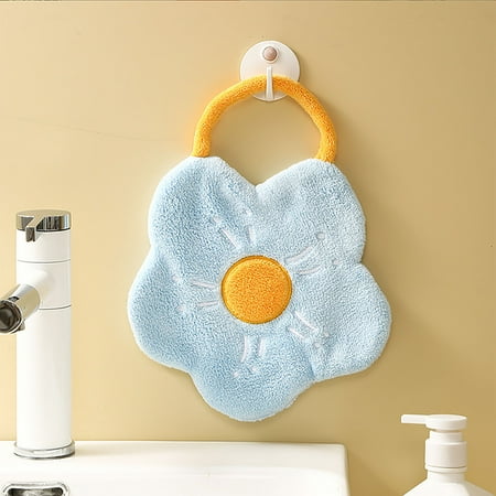 

AIEOTT Super Absorbent Cleaning Cloth Coral Velvet Towel Children s Household Water Absorbing Flower Handkerchief Hanging Type