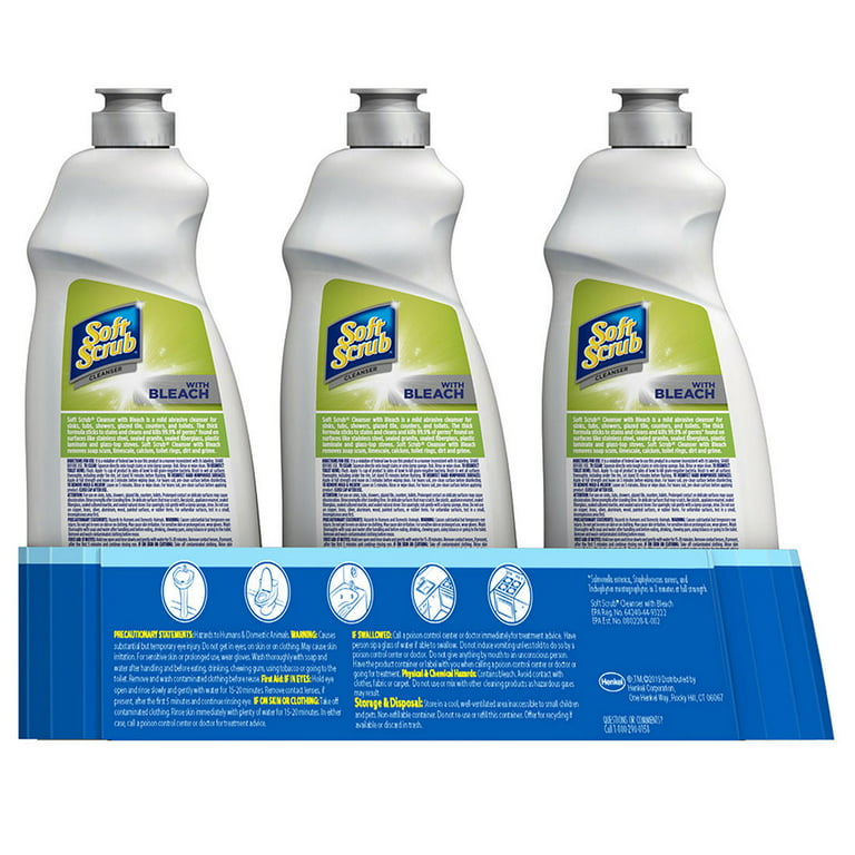 2 Soft Scrub with bleach cleanser, 36 oz. + Bundled with Zivigo Scrubbing  Sponge - Microfiber cleaning cloth