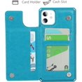 thumbnail image 3 of for iPhone 11 Wallet Case with RFID Blocking Card Holder,Premium PU Leather Magnetic Buttons Stand Flip Wrist Strap Shockproof Case for iPhone 11 6.1 Inch,Macaron Blue, 3 of 16
