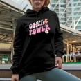 thumbnail image 2 of Girl Power, Retro Groovy Text Art, Black Hooded Sweatshirt or Hoodie, Medium, 2 of 5