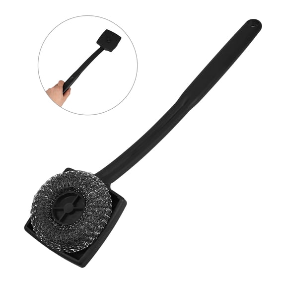 FOLOYORI Grill Scrubber for Outdoor Grill Long Handle Grill Brush Steel Black 1Pcs