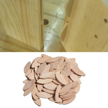 

Fairnull 100Pcs Wood Biscuits Solid Wood Wide Applications Multiple DIY Sturdy Durable Wood Jointing Biscuits for Woodworking