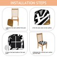 thumbnail image 4 of Black Modern Art Geometric Seat Covers for Dining Room Chairs Set Of 6,Stretch Printed Washable Chair Seat Cover with Elastic Ties and Button,Removable Waterproof Couch Cushion Covers, 4 of 6