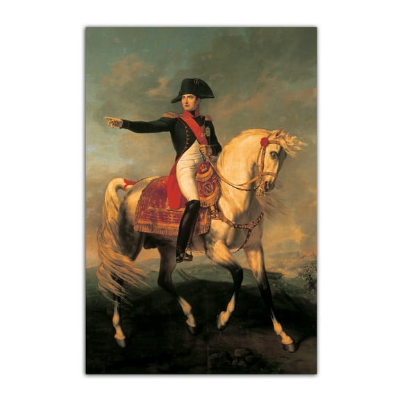 Portrait of Napoleon Bonaparte on Horse Poster Print Wall Art Canvas Painting Room Aesthetic Bedroom Decoration Pictures