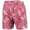 thumbnail image 3 of Men's Wes & Willy Crimson Indiana Hoosiers Vintage Floral Swim Trunks, 3 of 3