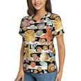 thumbnail image 2 of Vsdgher Sea Shell Women Shirts V Neck Short Sleeve Tops T-Shirt Basic Tees, S to 3XLXX-Large, 2 of 5