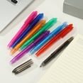 thumbnail image 4 of Uxcell 6Pcs Erasable Gel Pens, 0.5mm Fine Point Heat Erasable Marking Pen with Cap Smooth Writing Fabric Markers for Sewing Drawing Writing Planner, Orange Ink, 4 of 6