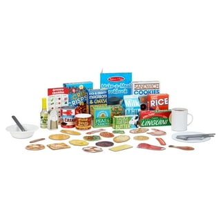 Melissa & Doug Wooden Slice & Stack Sandwich Counter with Deli Slicer  56-Piece Pretend Play Food Pieces 