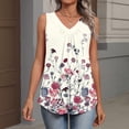thumbnail image 3 of Women's Sleeveless Fashion Vest Blouse V Neck Dressy Casual Loose Business Shirts 2026 Summer Printed Tank Tops #01Pink S, 3 of 6