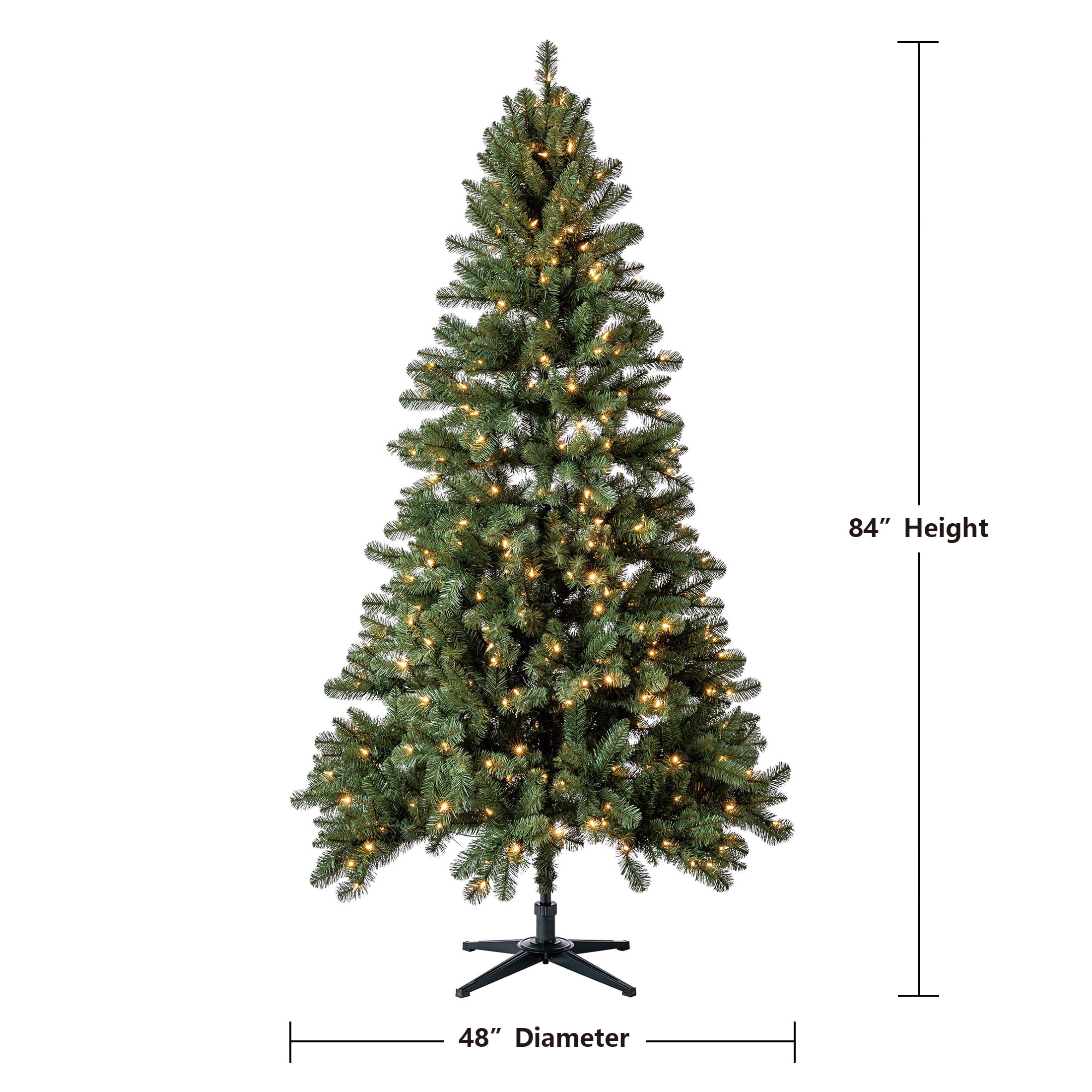 7’ Pre-Lit Duncan Fir Artificial Christmas Tree, Color-Changing LED Lights with Quick Set, by Holiday Time