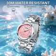 thumbnail image 4 of SKMEI Watches for Women Luxury Dress Analog Quartz Women Wristwatch Waterproof Date Stainless Steel Ladies Watch, 4 of 9