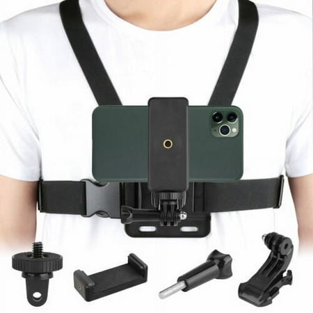 Image of Chest Harness Body Strap Mount Accessories Adjustable for iPhone GoPro Android