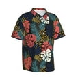 thumbnail image 2 of Hawaiian Shirt For Men, Red Banana Leaves Mens Button Down Short Sleeve Shirt, Summer Beach Shirts For Men, 2 of 2
