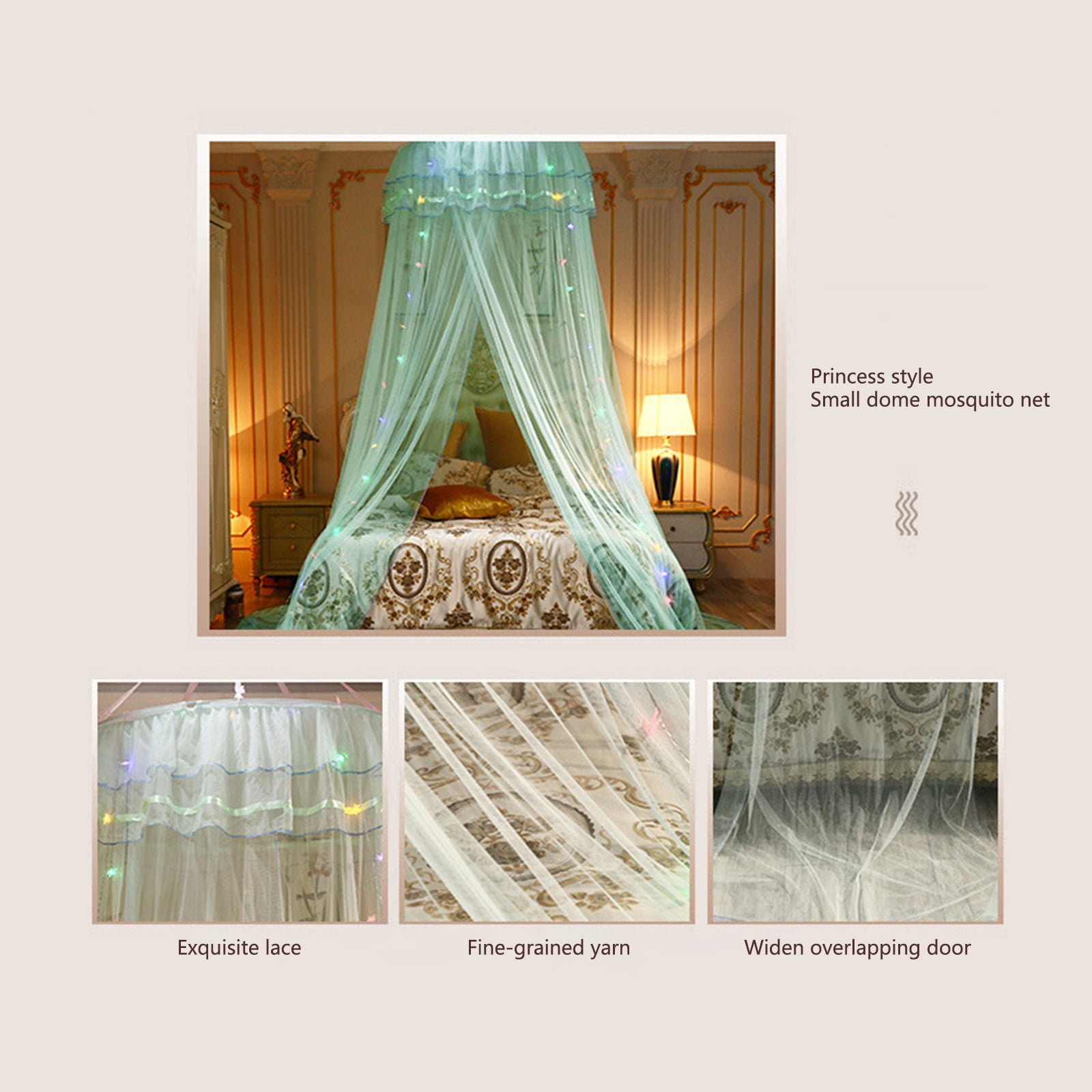 Mosquito Net Bed Canopy for Girls, King Canopy Bed Curtains Full Queen Size from Ceiling, Dome Mosquito Netting Bed Tent Twin Girls Princess Canopy Bed White Decor for Baby Crib