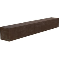 Ekena Millwork 6"H x 6"D x 48"W Rough Cedar Faux Wood Fireplace Mantel, Aged Pecan