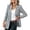 Gray, variant on Women's Striped 3/4 Sleeve Blazer Jacket Collared Neck Business Casual Suit Jacket,Navy Women's S-XXL