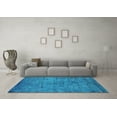 thumbnail image 3 of Ahgly Company Machine Washable Indoor Rectangle Oriental Turquoise Blue Industrial Area Rugs, 3' x 5', 3 of 4
